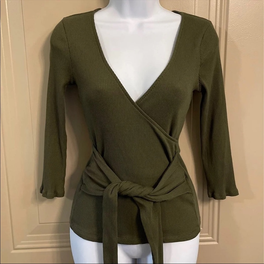 Express Surplice Wrap Top